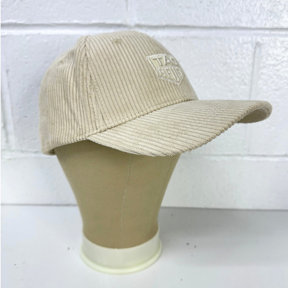 TAG Heuer Baseball Cap Beige Corduroy Strapback Embroidered / Men's One Size